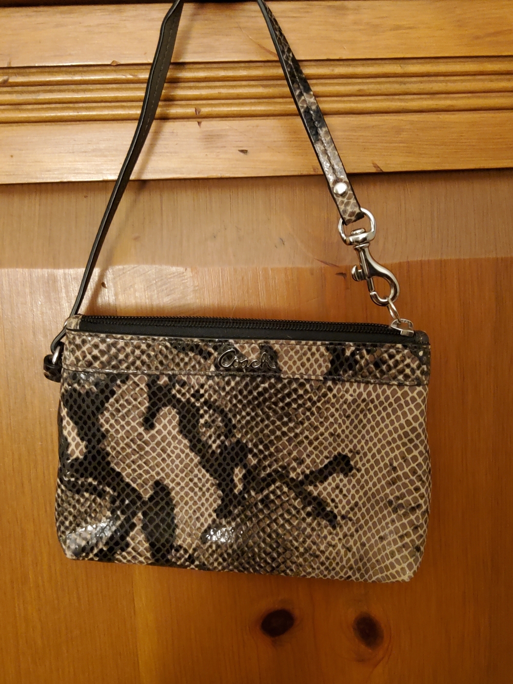 Coach Snake Print Wristlet EUC